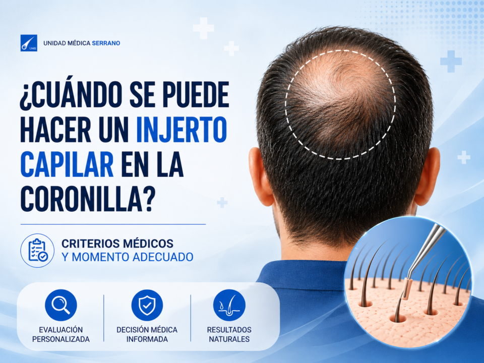 ¿Cuándo se puede hacer un injerto capilar en la coronilla? Criterios médicos y momento adecuado